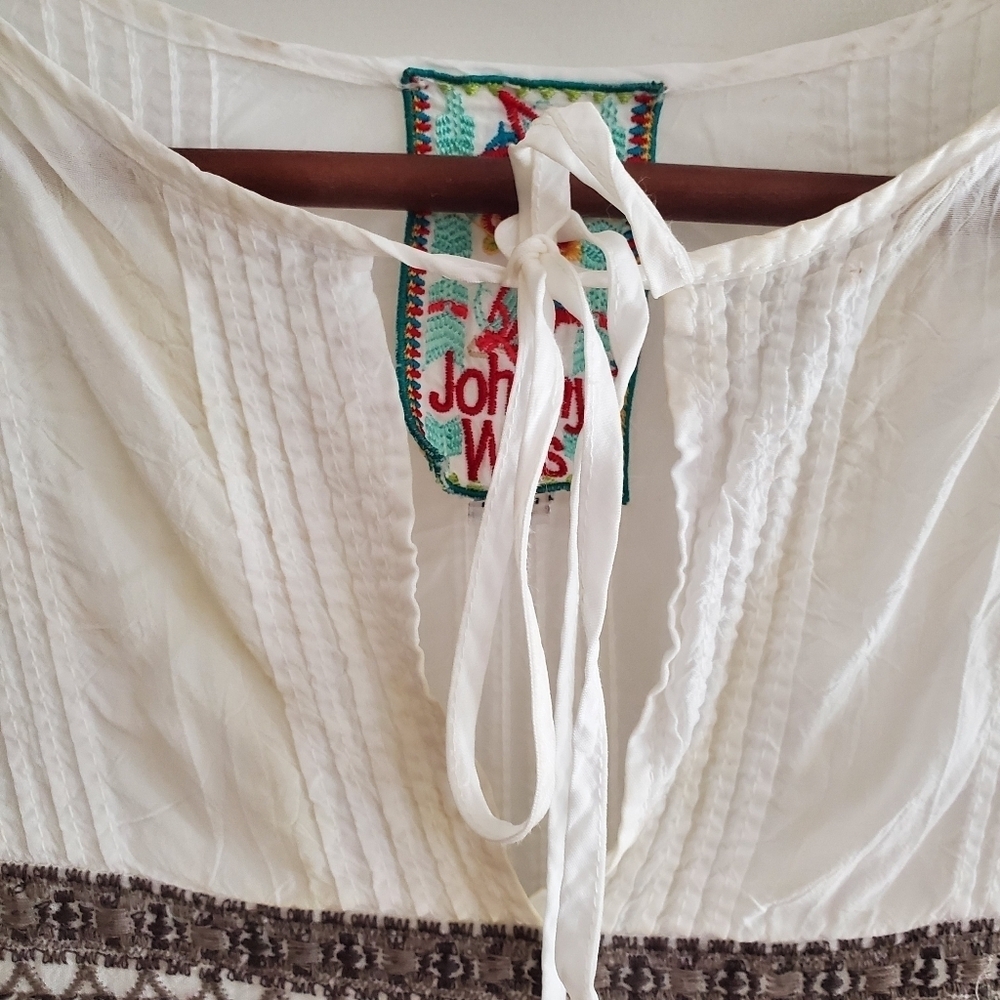 Johnny Was White DAISY EYELET DRESS Cap Sleeve Slip Keyhole Embroidery Size SMAL - Picture 3 of 9
